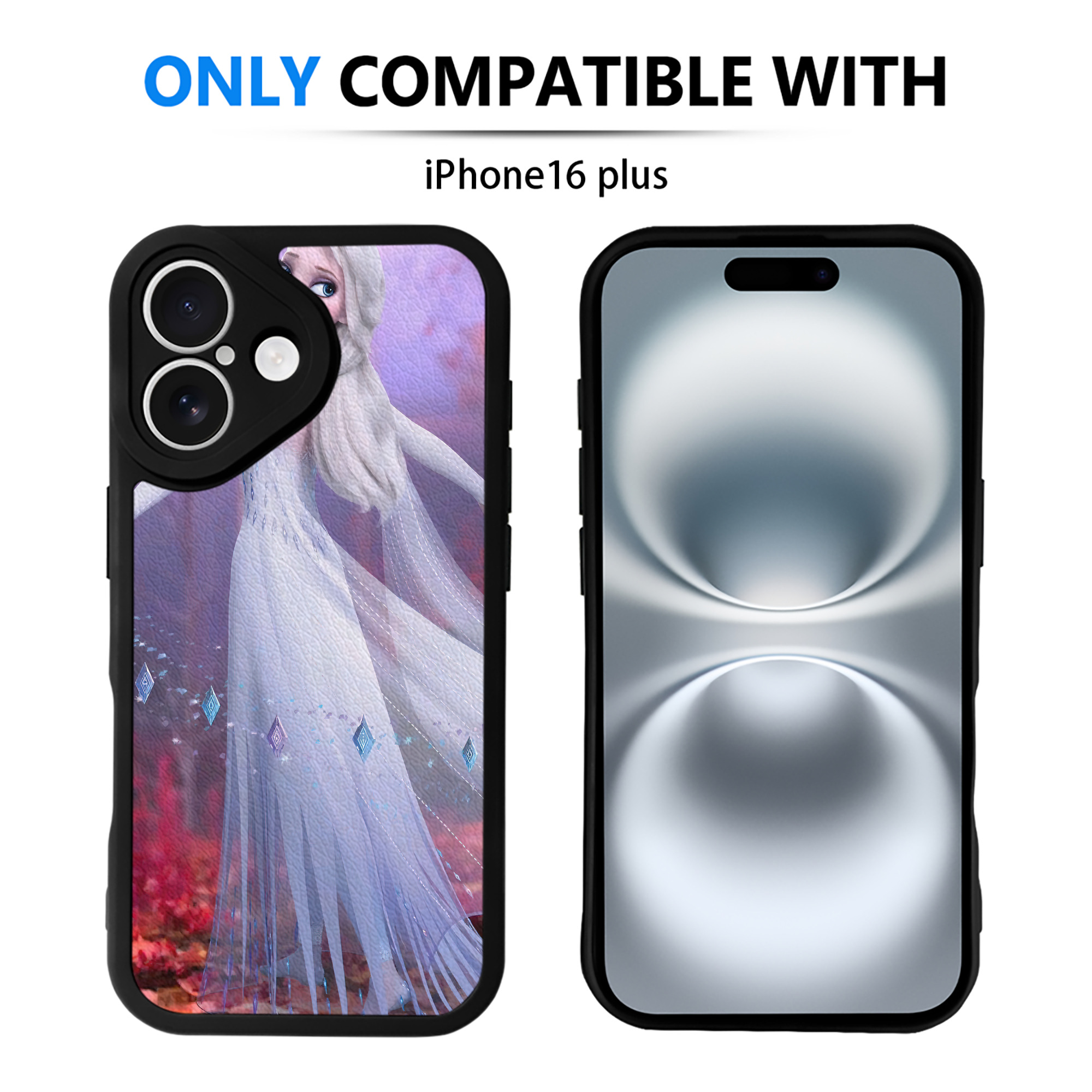 （画像用） アナと雪の女王 アンナ エルサ Frozen Anna Elsa 【iPhone 16シリーズ対応】シリコンスマホケース（レザー調） 材質：シリコン